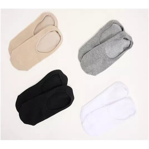 Complliments Womens 4 Pack of Seamless Liner Socks Blk/Wht/Natural L/XL A649485 - Picture 1 of 1